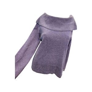Karen Scott Purple Cowel Neck Sweater Size Medium
